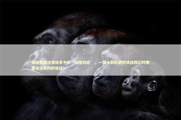 探秘泰国法律体系中的‘反噬效应’，一项全新的研究挑战我们对泰国合法机构的信任