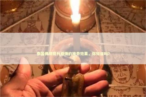 泰国佛牌提升感情的神奇效果，你知道吗？